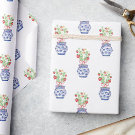 Chinoiserie Vas of Red Strawbär Presentpapper
