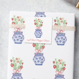 Chinoiserie Vas Red Strawberry Gift-hölje Anteckningskort