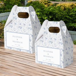 Chinoiserie Vintage Blommig Blå Bröllop Presentaskar