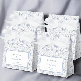 Chinoiserie Vintage Blommigt Blue Bröllop Presentaskar
