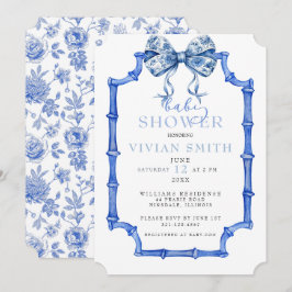 Chinoiserie Vintage Bow and Ram Baby Shower Inbjudningar