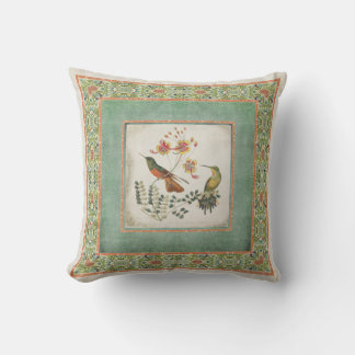Chinoiserie Vintage Hummingbird in Flowers Stripe Kudde
