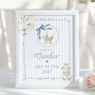 Chinoiserie Vintage Vagn Hur många godisar spel Poster
