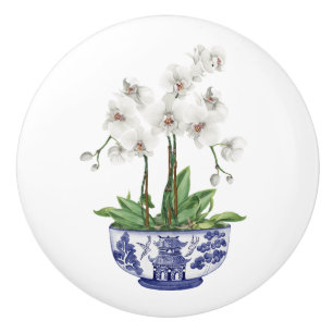 Chinoiserie Vit Orkidé  Knopp