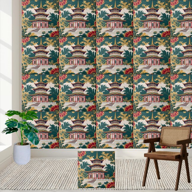 Chinoiserie Wall Art Tile Kakelplatta (Chinoiserie Wall Art Tile)