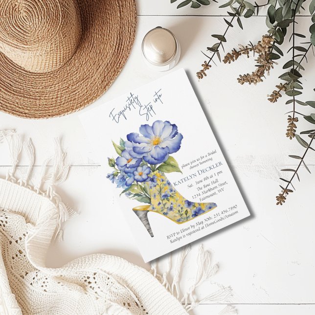 Chinoiserie Watercolor Blommigt Heel Möhippa Inbjudningar (Skapare uppladdad)