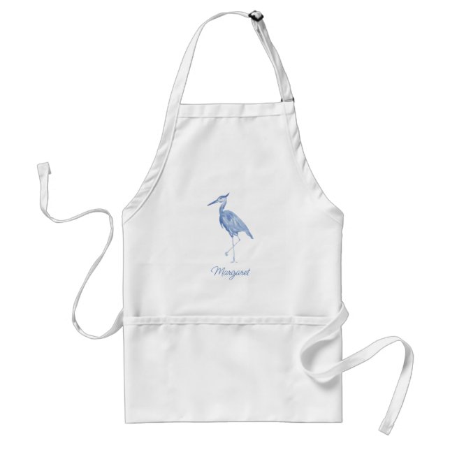 Chinoiserie Watercolor Blue Heron Förkläde (Framsidan)