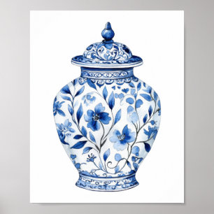 Chinoiserie Watercolor Burk Poster