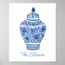 Chinoiserie Watercolor Ginger Burk Poster