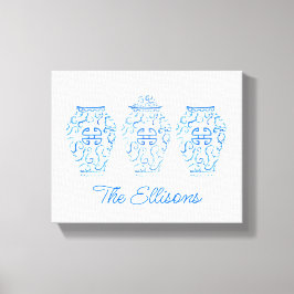 Chinoiserie Watercolor Ginger Burk Vas Canvastryck