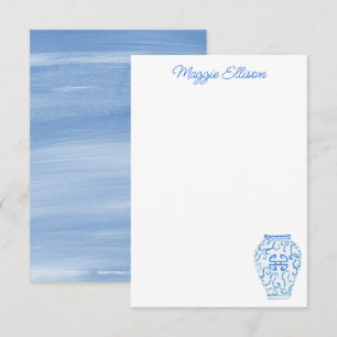 Chinoiserie Watercolor Ginger Vas Note Cards Tack Kort