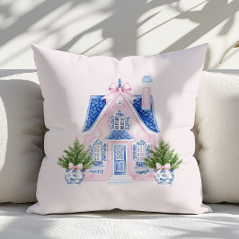 Chinoiserie Watercolor Rosa jul Pillow Kudde