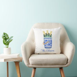 Chinoiserie Watercolor Vin Bucket Kudde