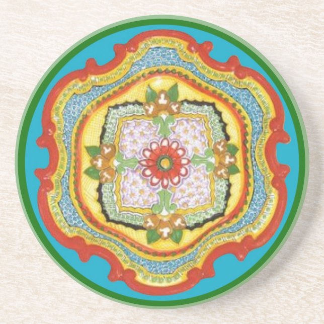 Chinoiseriekustfartyg Underlägg Sandsten (Framsidan)