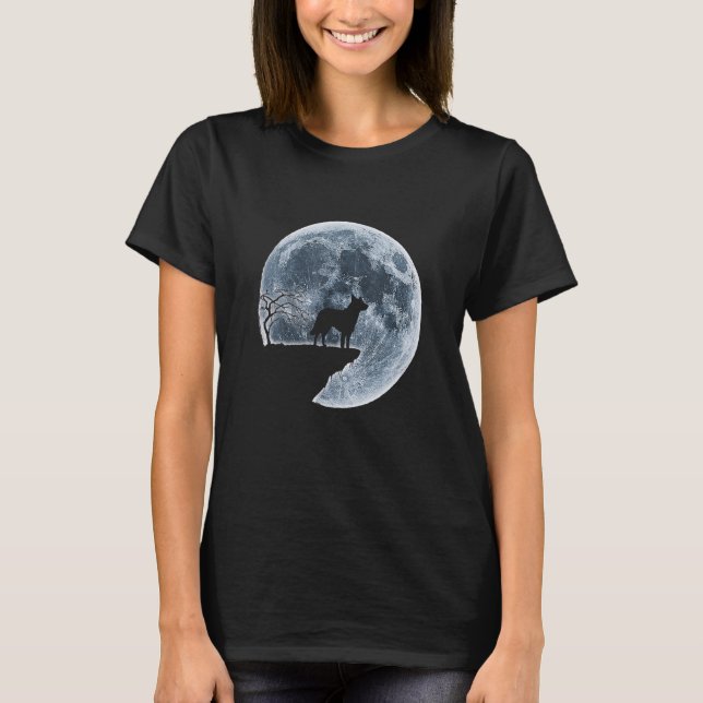 Chinook Halloween Costume Måne Silhouette T Shirt (Framsida)