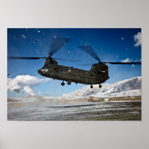 Chinook Helicopter i Snö Poster