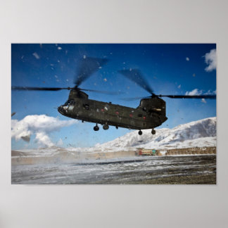 Chinook Helicopter i Snö Poster