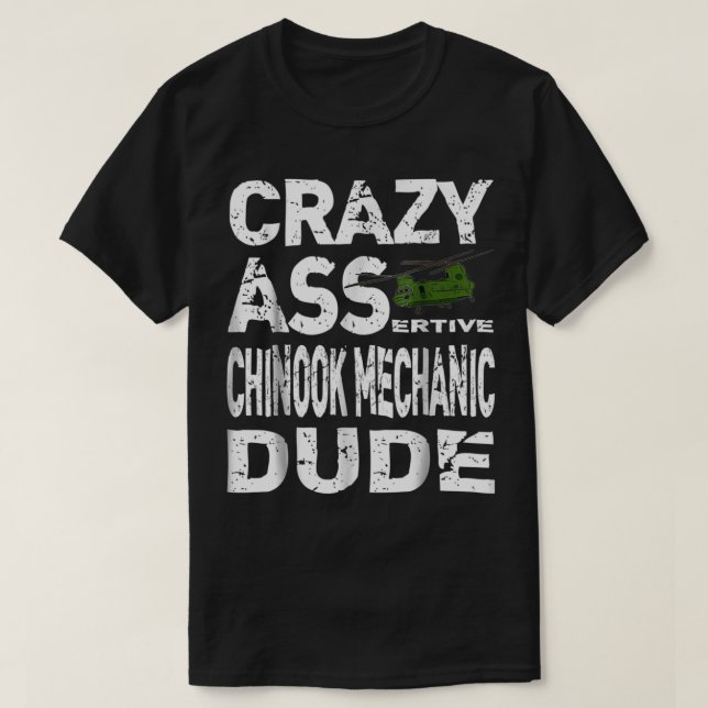Chinook Helicopter Mechanic Boy Ch47 Gift Asserti T Shirt (Design framsida)