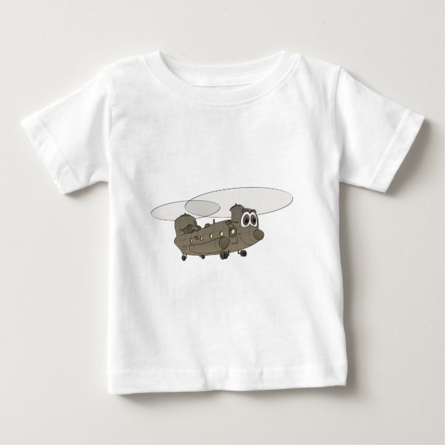 Chinook Helicopter Tecknad T Shirt (Framsida)