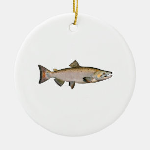 Chinook - kunglax (leken arrangerar gradvis), julgransprydnad keramik