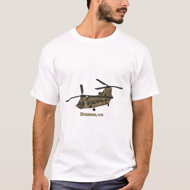 Chinook military helicopter illustration t shirt (Framsida)