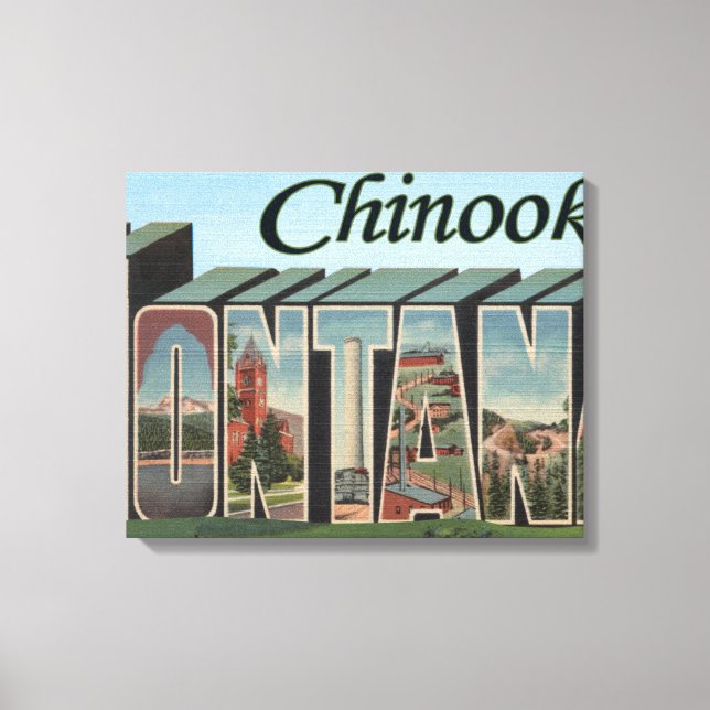 Chinook, Montana - Large Brev Scenes Canvastryck (Framsida)