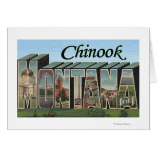 Chinook, Montana - Large Brev Scenes Hälsningskort