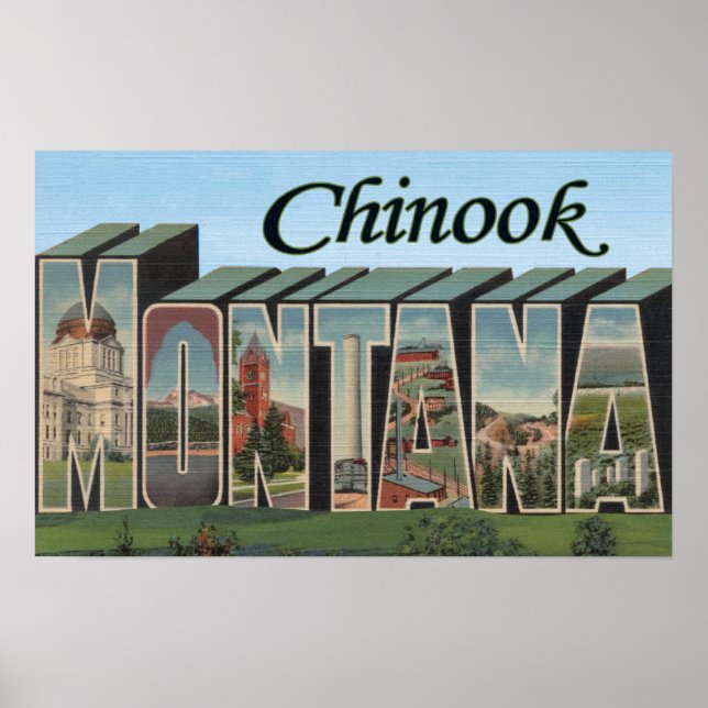 Chinook, Montana - Large Brev Scenes Poster (Framsidan)