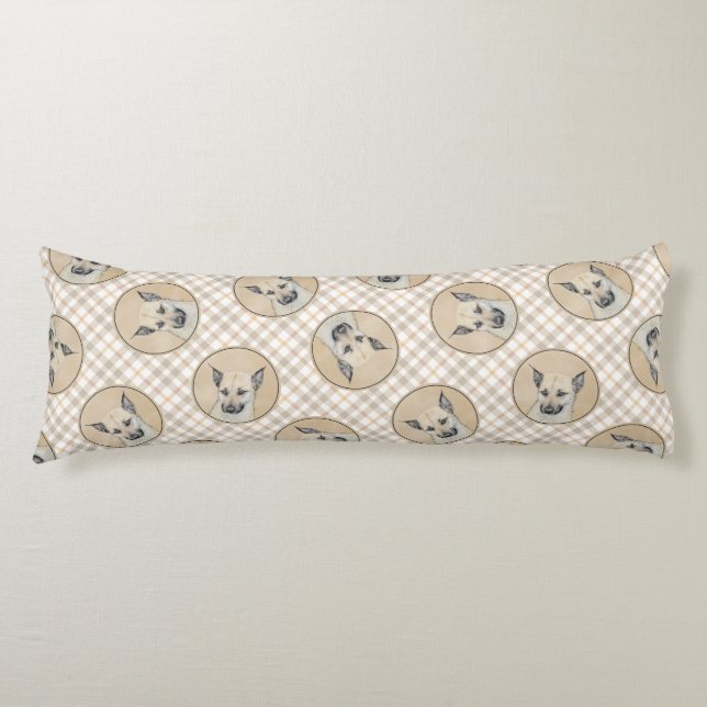 Chinook Puppy Poyed Öron Painting Pet Hund Art Kroppskudde (Framsidan)