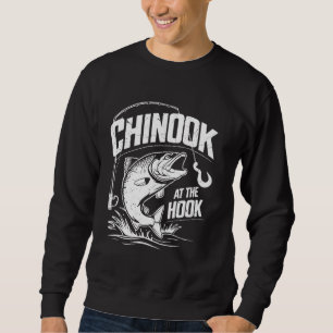 Chinook vid Krok Salmon Fishing Lång Ärmad Tröja
