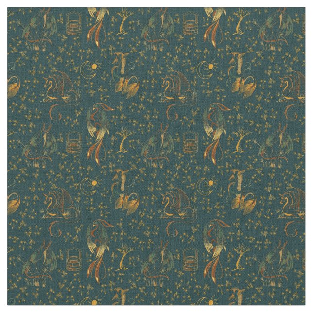Chinosere Fantasy Creatures Fabric Tyg (Närbild)