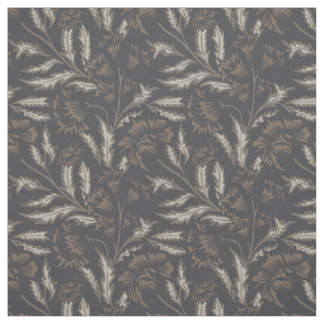 Chintz blommig svart monokrom tyg