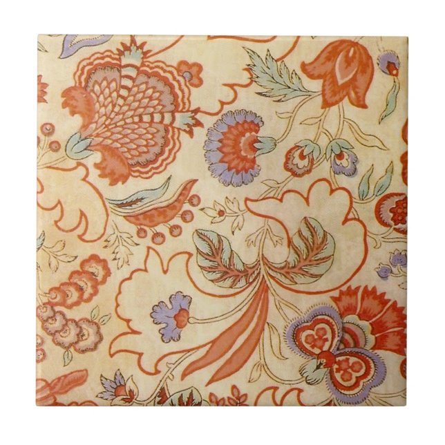 Chintz Paisley Antique Blommönster Kakelplatta (Framsidan)