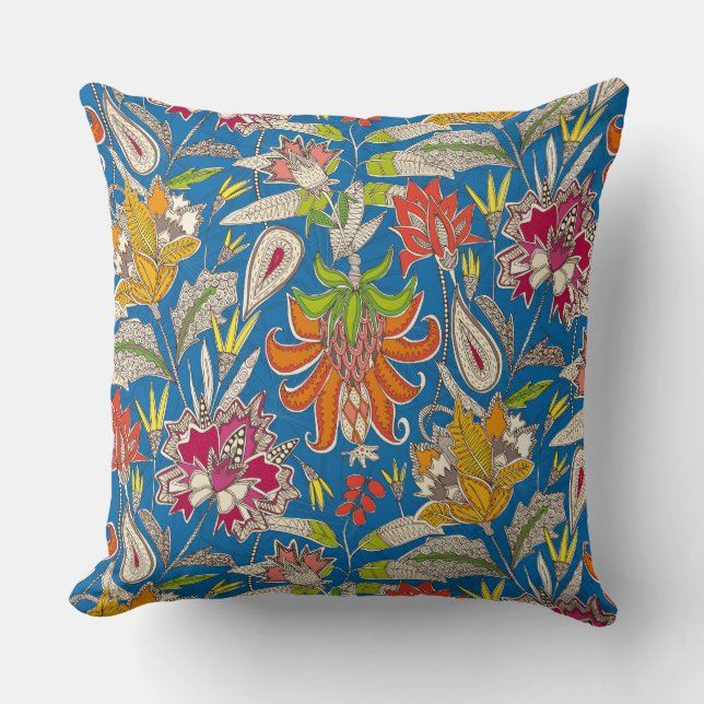 chintz pop blue kudde (Framsida)
