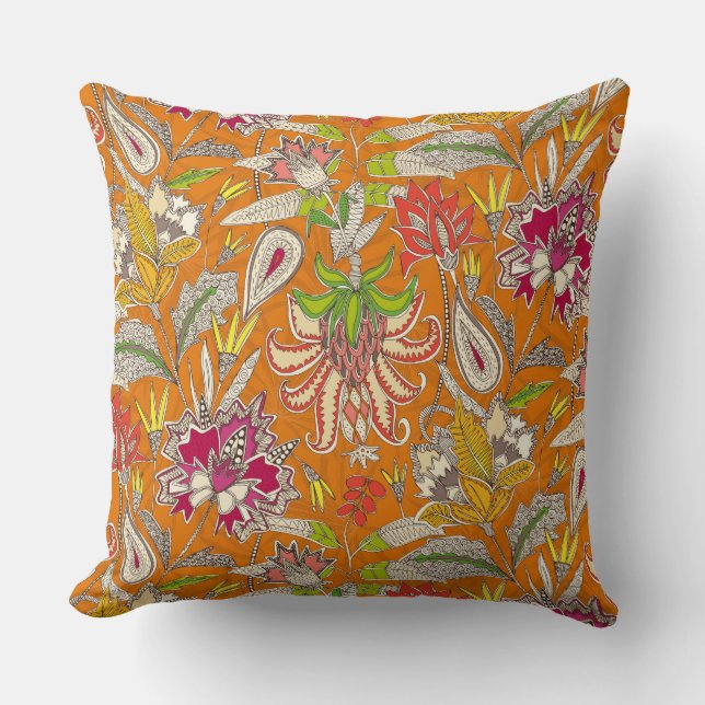 chintz pop-orange kudde (Framsida)