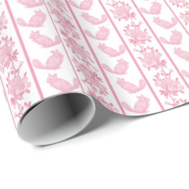 Chintzy Chinchilla Wrapping Paper (Pink) Presentpapper (Rullad Hörn)