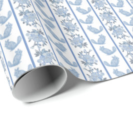 Chintzy Chinchilla Wrapping Paper (Slate Blue) Presentpapper