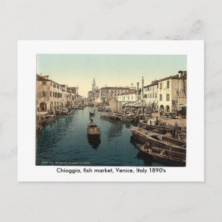Chioggia fisk marknadsför, Venedig, italien 18… Vykort