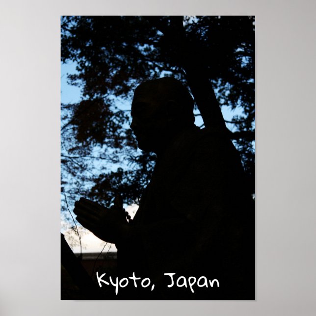 Chion-in temple statue silhouette, Kyoto, Japan Poster (Framsidan)