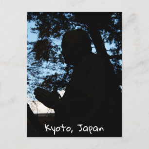 Chion-in temple statue silhouette, Kyoto, Japan Vykort