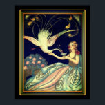 Chiostri Art Deco "Girl & Peacock" Skriv ut Poster<br><div class="desc">Underbart vacker, Art Deco Print, "Girl & Peacock" av Sophia Chiostri</div>