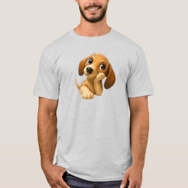 Chiot beige mignon allongé avec grandes oreilles. t shirt