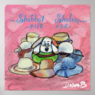 Chiot et chapeaux poster