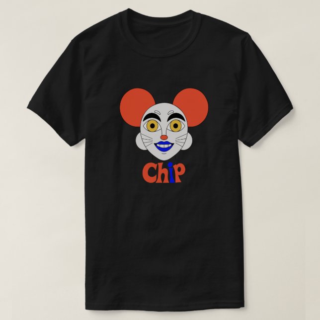 Chip Cartoon Typography T Shirt (Design framsida)