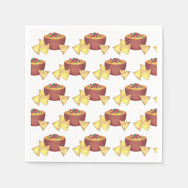 Chip Chili Con Queso Blanco Nachos Cheese Dip Pappersservett (Framsidan)