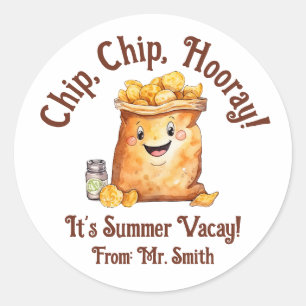 Chip, Chip, Hooray! Potato Chip, sommaruppehåll Runt Klistermärke