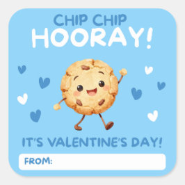 Chip, Chip, Hooray! Valentine Cookie Stickers Fyrkantigt Klistermärke