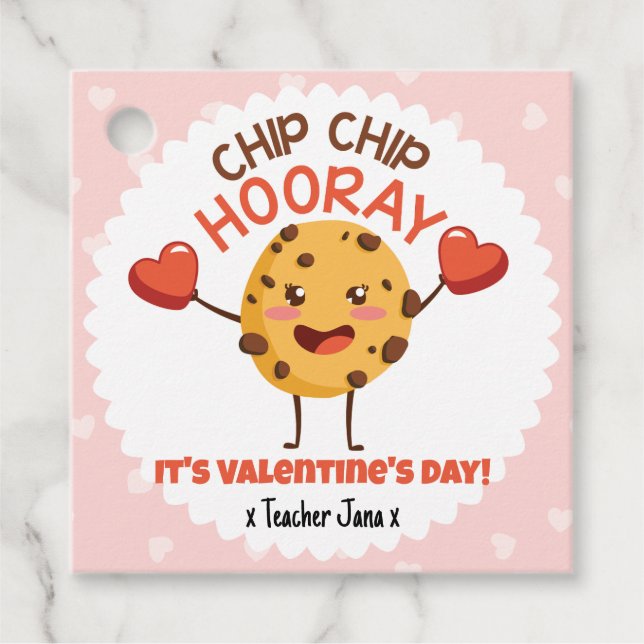 Chip Chip Hurra Alla Hjärtans Dag Gåvor Etiketter (Framsida)