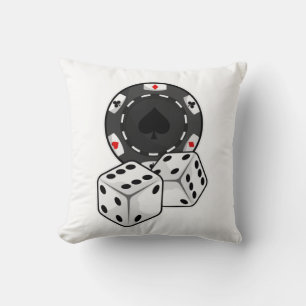 Chip & Dice for Poker Kudde