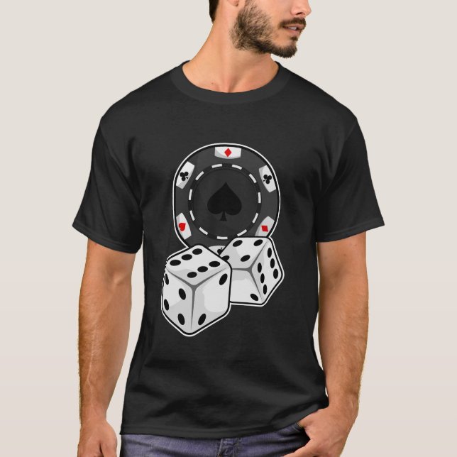 Chip & Dice for Poker T Shirt (Framsida)